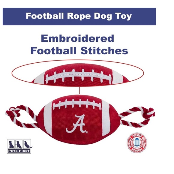 Alabama Football Dog Toy - Picture 4 of 10